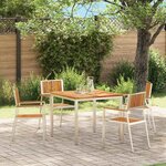 vidaXL Chaise de jardin 4 Pièces Marron 56 x 54.5 x 87 cm Teck massif