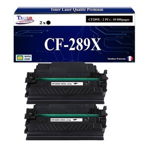 T3AZUR -2x Toners compatibles avec HP CF289X (89X) pour HP LaserJet Enterprise MFP M528  M528c  M528z  M507  M507dn  M507dng  M507n  M507x