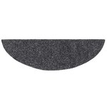 vidaXL Tapis d'escalier autocollants 30 pièces 56 x 17 x 3 cm Gris foncé Demi-rond