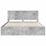 vidaXL Cadre de lit avec tête de lit Béton 180 x 200 cm Pin massif