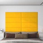 vidaXL Panneaux muraux 12 Pièces Jaune 90x30 cm Velours 3 24 m²