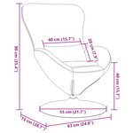 Fauteuil œuf vidaXL en tissu crème