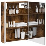 vidaXL Armoire Miroir de Salle de Bain Chêne fumé 43 x 11 5 x 60 5 cm