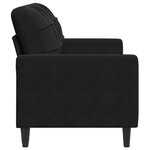 vidaXL Canapé à 2 places Noir 140 cm Velours