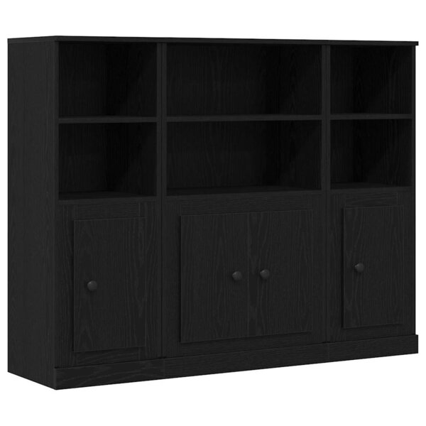 vidaXL Highboard Chêne noir 132 x 35 5 x 103 5 cm Bois d'ingénierie