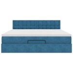 VidaXL Cadre de lit ottoman avec matelas bleu foncé 180x200 cm velours