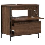 vidaXL Meuble salle de bain lavabo tiroirs chêne marron 60x34 5x60 cm