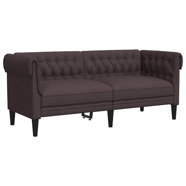 vidaXL Canapé Chesterfield 2 places marron foncé tissu
