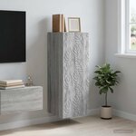 vidaXL Armoire Murale 33 x 34 5 x 90 cm Bois d'ingénierie Sonoma gris