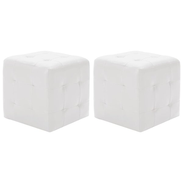 vidaXL Poufs 2 Pièces Blanc 30 x 30 x 30 cm Similicuir