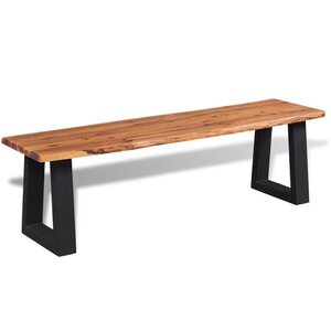 Banquette pouf tabouret meuble banc en bois d'acacia massif 145 cm 3002201
