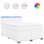 vidaXL Sommier à lattes de lit avec matelas Blanc 140x200cm Similicuir