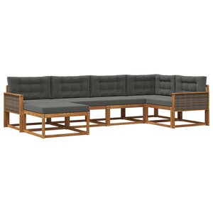vidaXL Ensemble de canapés d'extérieur 6 pc Naturel et Anthracite