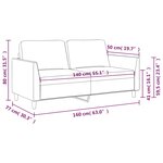 vidaXL Canapé à 2 places Noir 140 cm Similicuir