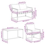 vidaXL Ensemble de canapé de jardin 4 Pièces Noir et anthracite Acier