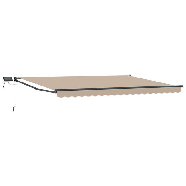 vidaXL Store rétractable manuel avec LEDs Beige et Anthracite 4 × 3 m