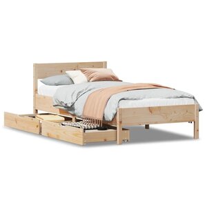 vidaXL Cadre de lit sans matelas 75x190 cm bois de pin massif