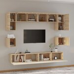 vidaXL Ensemble de meubles TV 8 Pièces Chêne sonoma Bois d'ingénierie
