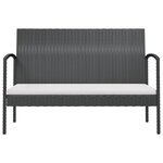 vidaXL Salon de jardin 8 Pièces avec coussins résine tressée noir