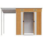 vidaXL Abri de jardin avec toit prolongé marron clair 277x107x181 cm