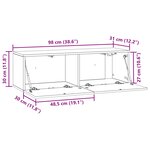 vidaXL Meuble TV mural 98 x 31 x 30 cm Chêne Sonoma Bois d'ingénierie