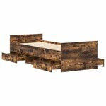 vidaXL Cadre de lit sans matelas chêne fumé 75x190 cm