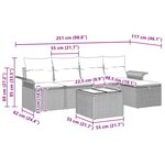 vidaXL Ensemble de canapé de jardin avec coussin 6 Pièces Noir Poly rotin