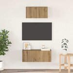 vidaXL Ensemble meuble TV 2 Pièces chêne artisanal 80 x 30 x 30 cm