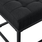 Tabouret rembourré banc banquette avec pieds métalliques housse textile 120 cm noir 03_0006273