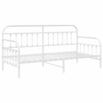 vidaXL Cadre de lit de jour Blanc 100 x 200 cm Acier enduit de poudre