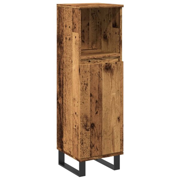 vidaXL Armoire de salle de bain vieux bois 30x30x100cm bois ingénierie