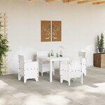 vidaXL Ensemble de salle à manger pour jardin 5 Pièces Blanc Rattan Polt