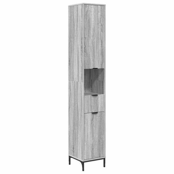 vidaXL Cabinet de salle de bain Gris Sonoma 31 5 x 33 x 190 cm