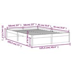 vidaXL Cadre de lit sans matelas marron miel bois massif 120x190 cm