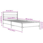 vidaXL Cadre de lit sans matelas sonoma gris 75x190 cm