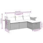 vidaXL Salon de jardin avec coussins 4Pièces mélange beige résine tressée