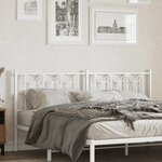 vidaXL Tête de lit métal blanc 180 cm