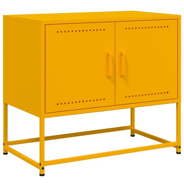 vidaXL Meuble TV jaune moutarde 68 5x39x60 5 cm acier