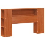 vidaXL Cadre de lit avec tête de lit de rangement Cire marron