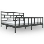 vidaXL Cadre de lit Gris Bois de pin massif 200x200 cm