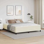 vidaXL Lit avec matelas Crème 180 x 200 cm Faux cuir