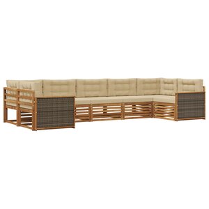vidaXL Ensemble de canapés d'extérieur 7 pc Naturel et Beige