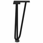 vidaXL Pieds en épingle à cheveux pour table basse 4 pièces Noir 30 cm Acier massif