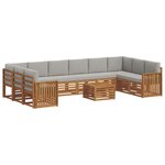 vidaXL Ensemble de canapés d'extérieur 11 pc Gris Naturel et Clair