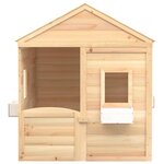 vidaXL Maison de jeux et porte verrouillable/fleurs bois massif sapin