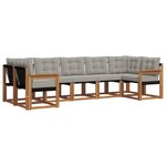 vidaXL Ensemble de canapés d'extérieur 7 pc Gris Naturel et Clair