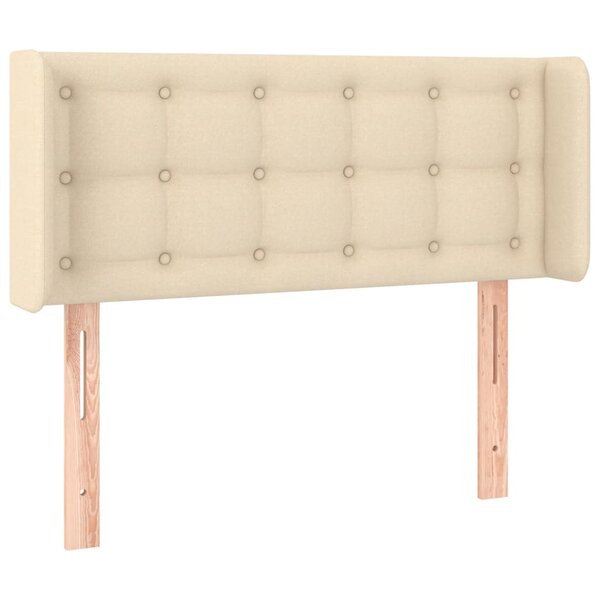 vidaXL Tête de lit avec oreilles Crème 83x16x78/88 cm Tissu