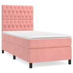 vidaXL Sommier à lattes de lit et matelas Rose 80x200 cm Velours