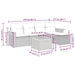 vidaXL Salon de jardin 6 Pièces avec coussins noir résine tressée