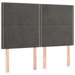 vidaXL Tête de lit à LED Gris foncé 144x5x118/128 cm Velours